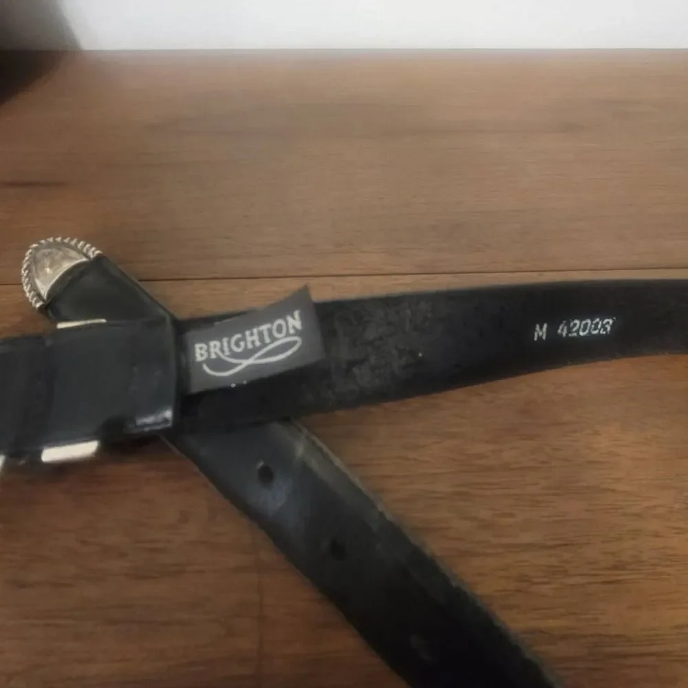 Brighton Leather and Silver Belt Sz M